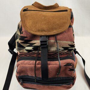 VTG EMS Hiking Backpack Suede Weave Southwestern Design 1980s Unisex USA